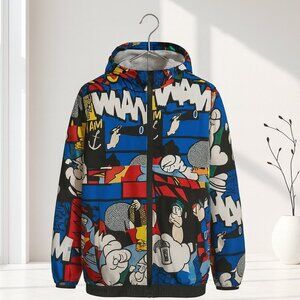 Reason Popeye Jacket Men S Multicolor Graphic Windbreaker Hoodie ExclusiveCollab